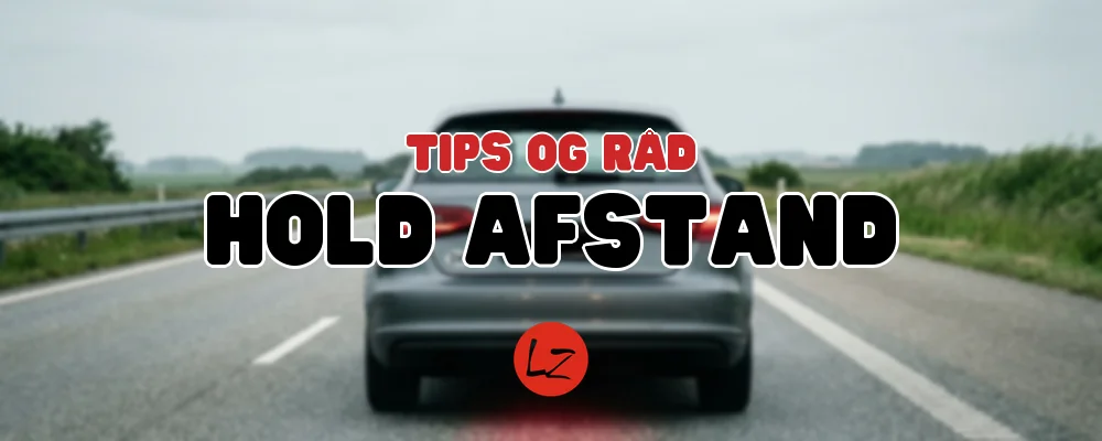Bagende af bil på dansk motorvej set fra førerperspektiv – eksempel på for kort afstand til forankørende