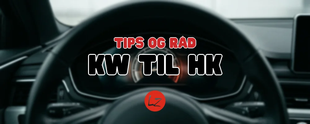 Instrumentcluster med tachometer bag rattet – eksempel på motoreffekt angivet i kW og HK