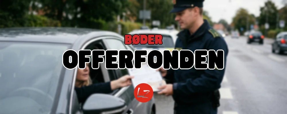 Dansk politibetjent rækker bøde til bilist – illustration til artikel om Offerfonden