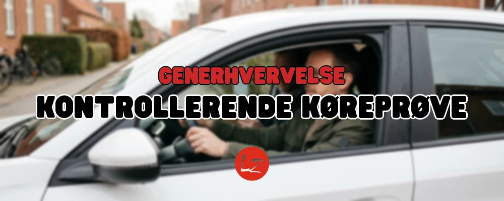 Kontrollerende køreprøve: bilist i skolevogn med prøvesagkyndig